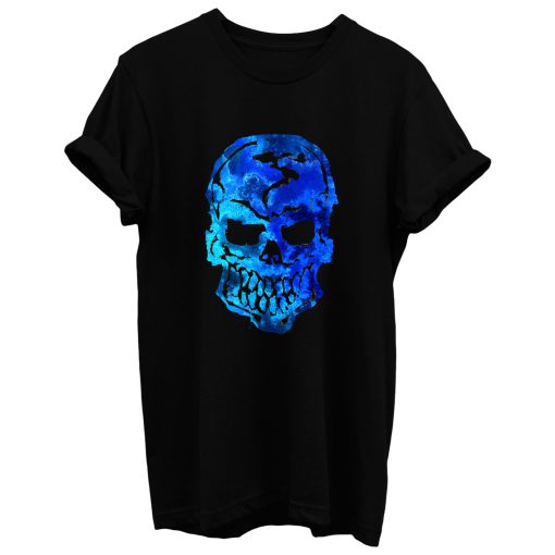 Blue Ocean Human Skull T Shirt