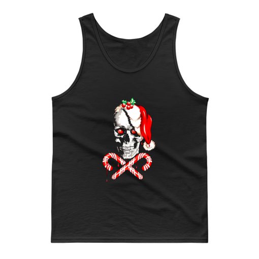 Candy Cane Skull Tank Top