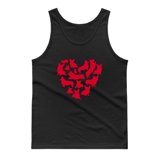 Corgi Heart Valentines Day Tank Top
