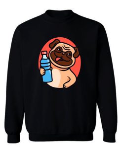 Cute Pug With Water Logo Puppy Sweatshirt