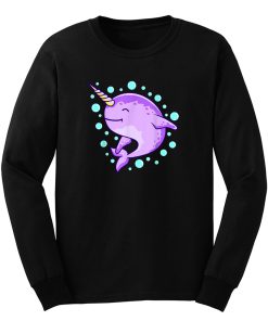 Cute Unicorn Rainbow Colorful Narwhale Animals Fish Narwhal Long Sleeve