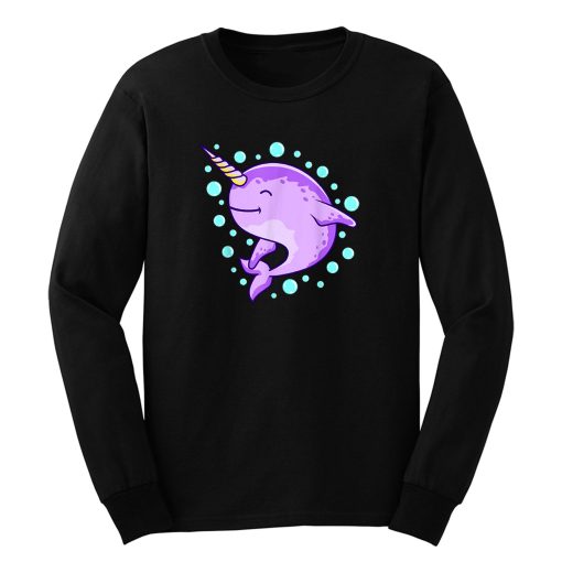 Cute Unicorn Rainbow Colorful Narwhale Animals Fish Narwhal Long Sleeve