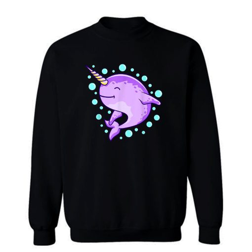 Cute Unicorn Rainbow Colorful Narwhale Animals Fish Narwhal Sweatshirt