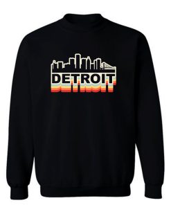 Detroit City Skyline Vintage Retro Sweatshirt