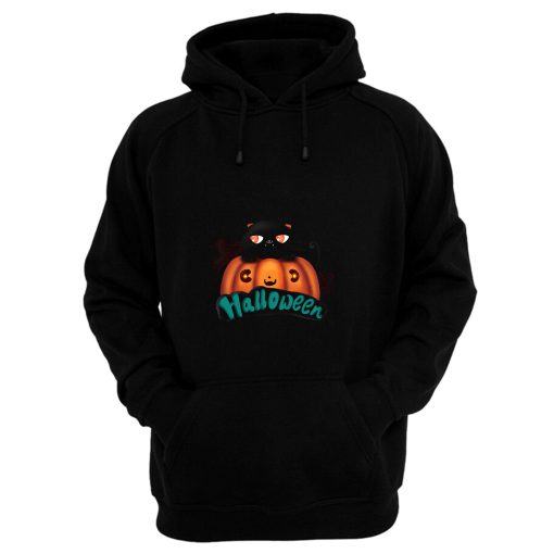 Halloween Black Cat Cute Pumpkin Hoodie