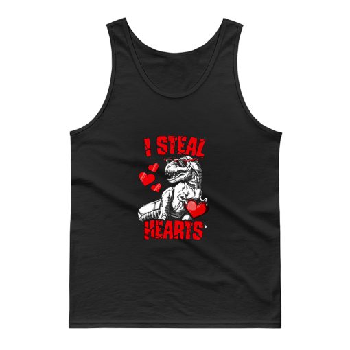 I Steal Hearts Valentines Day Dinosaur Tank Top