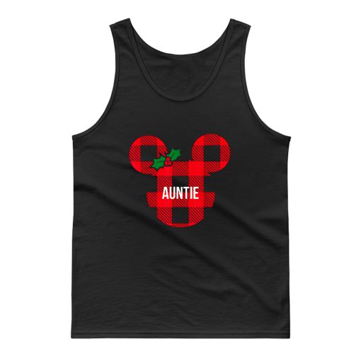 Mickey Minnie Mouse Mistle Toe Ribbon Auntie Cute Tank Top