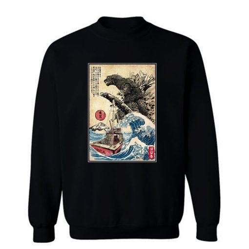 Orca In Japan Woodblock Sweatshirt