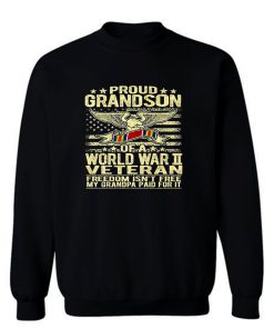 Proud Grandson Of A World War Ii Veteran Family Military Old Staff Sweatshirt