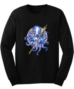 Purple Octopus With Trident Long Sleeve