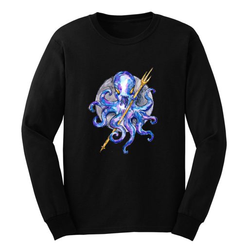 Purple Octopus With Trident Long Sleeve