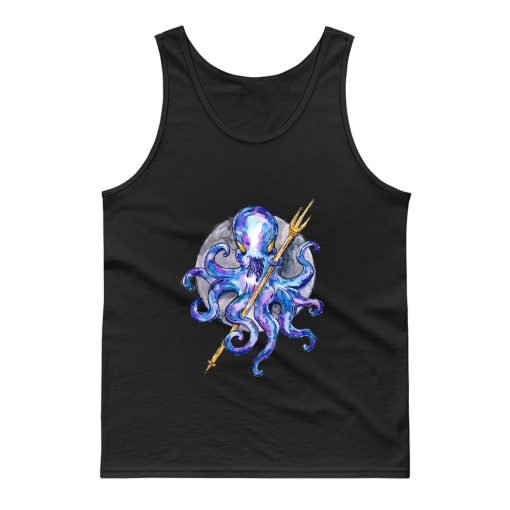 Purple Octopus With Trident Tank Top
