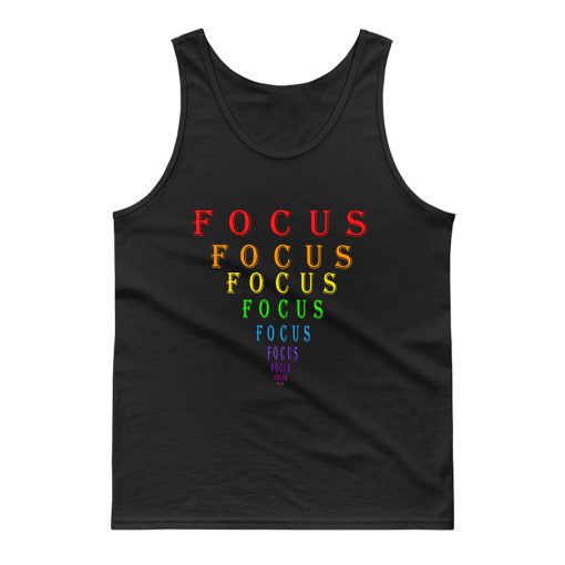 Rainbow Focus Motivation Eye Chart Tank Top