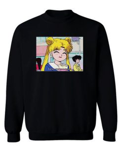 Sailor Moon Eating Makes Me So Happy Sweatshirt