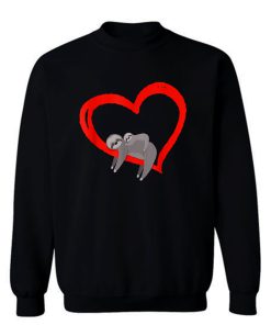 Sloth Valentines Day Womens Sloths Valentine Heart Sweatshirt