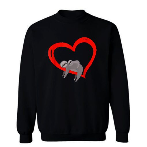 Sloth Valentines Day Womens Sloths Valentine Heart Sweatshirt
