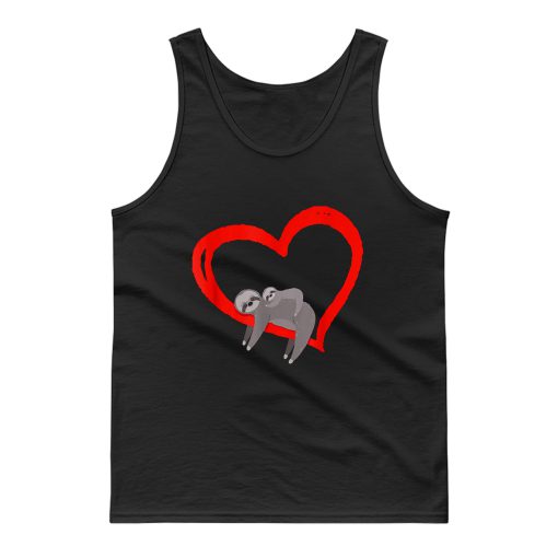Sloth Valentines Day Womens Sloths Valentine Heart Tank Top
