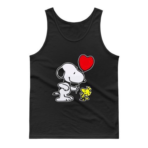 Snoopy Woodstock Heart Balloon Cartoon Tank Top