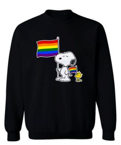 Snoopy Woodstock Pride Lgbt Flag Holiday Sweatshirt