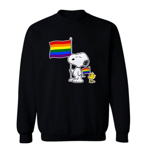 Snoopy Woodstock Pride Lgbt Flag Holiday Sweatshirt