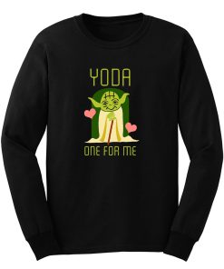 Valentines Day Star Wars Yoda One For Me Cute Long Sleeve
