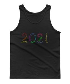 Year 2021 Rainbow Inspirational Words Tank Top