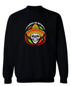 Cinco De Mayo Mexican Skull With Hat Sweatshirt