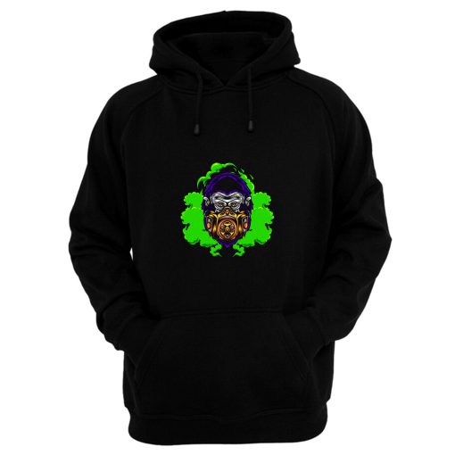 Gorilla With Gas Mask Illustration Hoodie