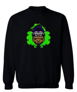 Gorilla With Gas Mask Illustration Sweatshirt