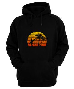 Man Surf Surfing Beach Palm Tree Sunset Hoodie