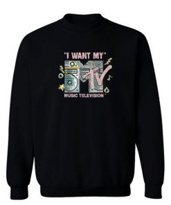 Mtv I Want My Retro Boombox Graphic Sweatshirt
