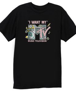 Mtv I Want My Retro Boombox Graphic T Shirt