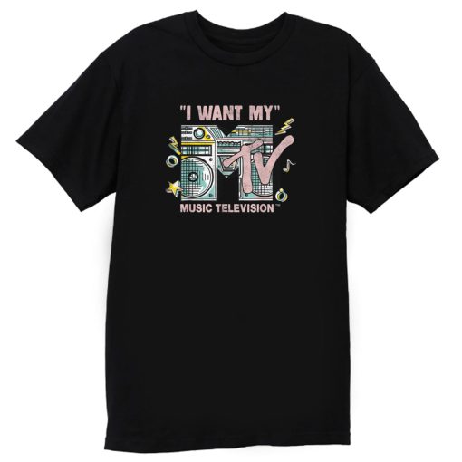 Mtv I Want My Retro Boombox Graphic T Shirt