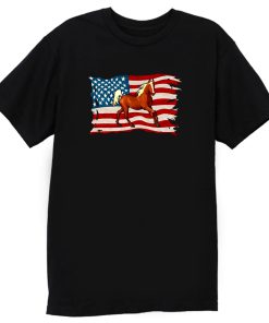 American Flag Usa Horses T Shirt