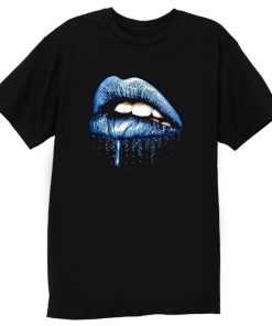 Blue Dripping Lips T Shirt
