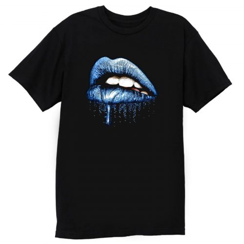 Blue Dripping Lips T Shirt