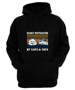 Cats By Mens Distracted Easily And Tats Tattooist Hoodie